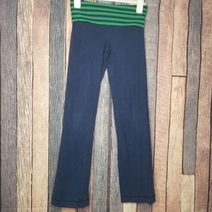 Blue And Green Fold Over Waistband Sweat Pants
